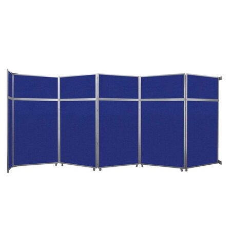 Versare Operable Wall Folding Room Divider 19'6" x 8'5-1/4" Royal Blue Fabric 1070505